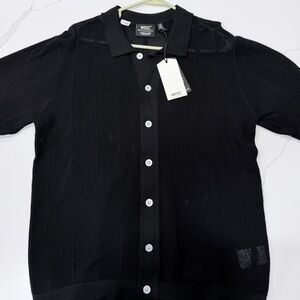 Wesc Black Mesh Button-Up Shirt